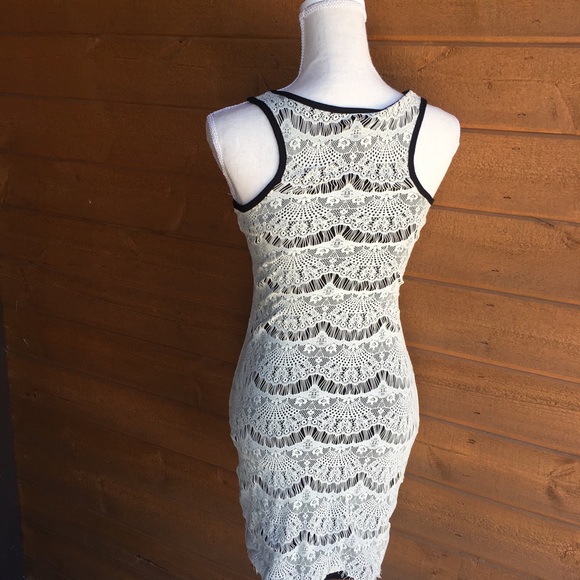 I.N.C black and cream lace dress Sz.XS - Picture 4 of 4